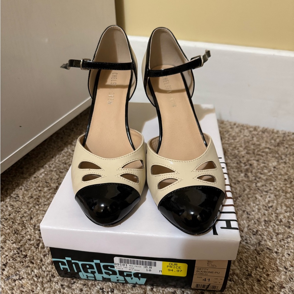 Chelsea Crew Getty Black N Bone Heels